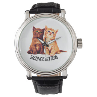Geschwister, zwei niedliche Katzen Armbanduhr