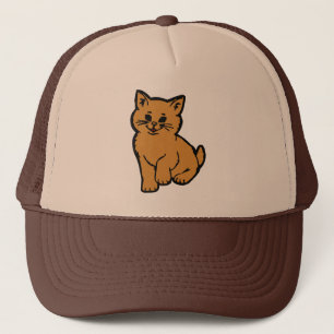 Geschwollene Katze - Orange Truckerkappe