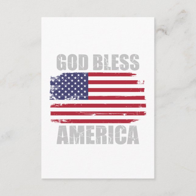 Geschworene Fahne mit "Gott segne Amerika" Begleitkarte (Vorderseite)