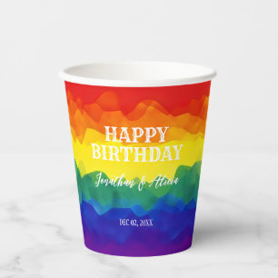 Geschwulstfarbener Regenbogen Pappbecher