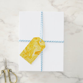 Geschwungene Malerei Kunst Gelb Farbige Freude Geschenkanhänger