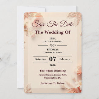 Geschwungene Pfirsich-Pastell-Hochzeit Save The Da Date
