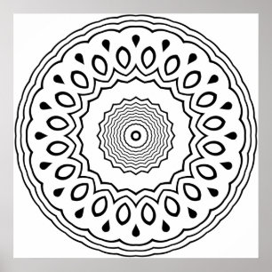 Geschwungener Ring-Mandala mit Tropfen-Akzente Kun Poster