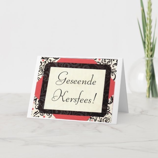 Geseende Kersfees! Feiertagskarte (Vorderseite)