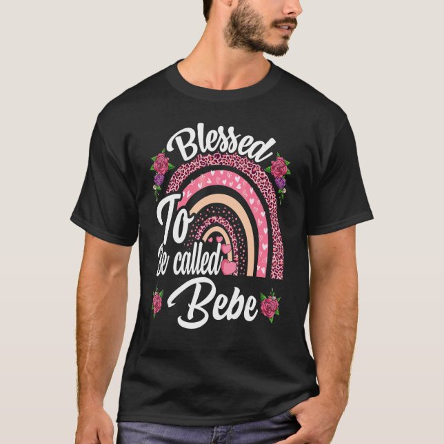 Gesegnet als Bebe Niedlicher Regenbogen für Mütter T-Shirt (Vorderseite)