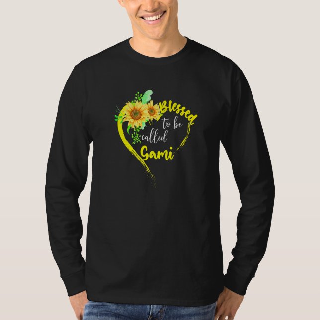 Gesegnet, als Gami Sunflower Gami Mother bezeichne T-Shirt (Vorderseite)