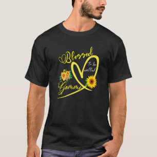 Gesegnet, als Gammi Sonnenblumen Herz Mütter genan T-Shirt