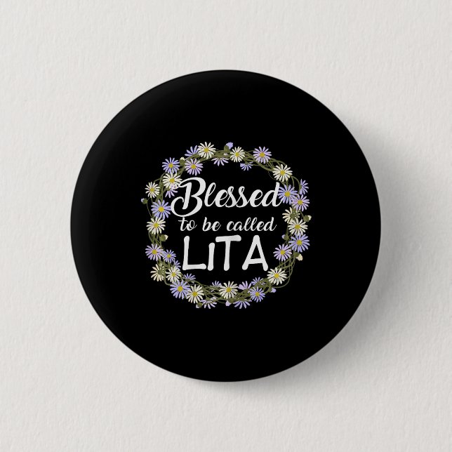Gesegnet, als "Lita Niedlich Chamomile Print" Button (Vorderseite)