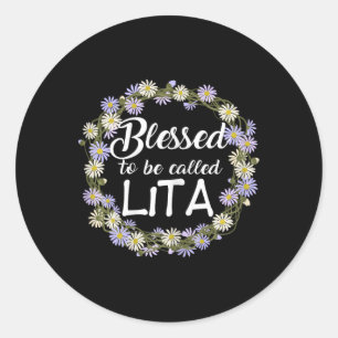 Gesegnet, als "Lita Niedlich Chamomile Print" Runder Aufkleber