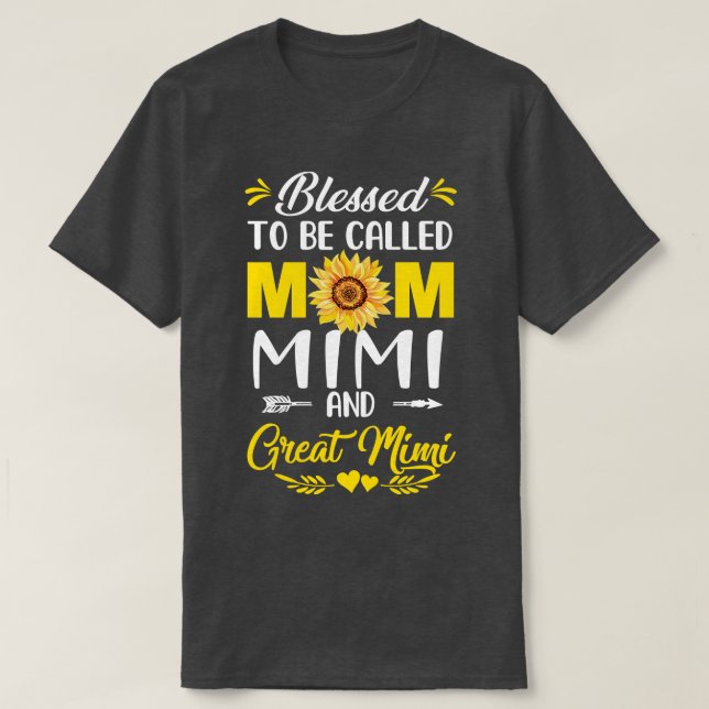 Gesegnet, als Mama Mimi Great Mimi Mütter D. T-Shirt (Design vorne)