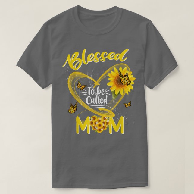Gesegnet, als Mama Niedlich Sonnenblumenmütterchen T-Shirt (Design vorne)