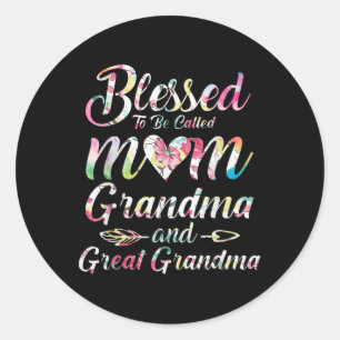 Gesegnet, als Mama Oma Große Oma Mot genannt zu we Runder Aufkleber