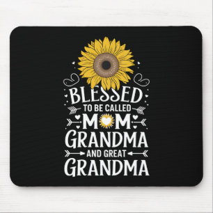 Gesegnet, als Mama Oma große Sonnenblume genannt z Mousepad