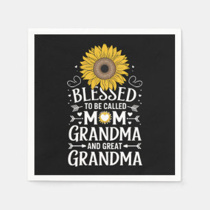 Gesegnet, als Mama Oma große Sonnenblume genannt z Serviette