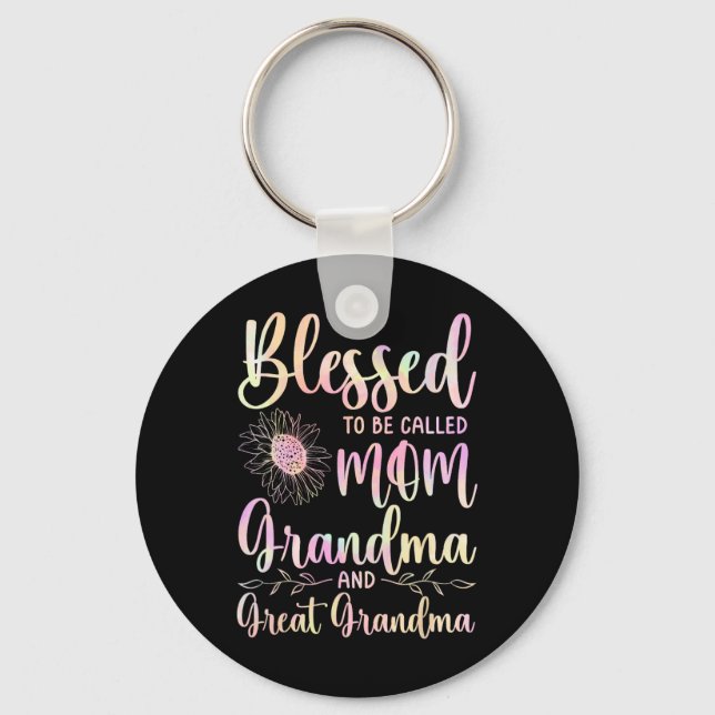 Gesegnet, als Mama Oma und große Oma genannt zu we Schlüsselanhänger (Vorderseite)