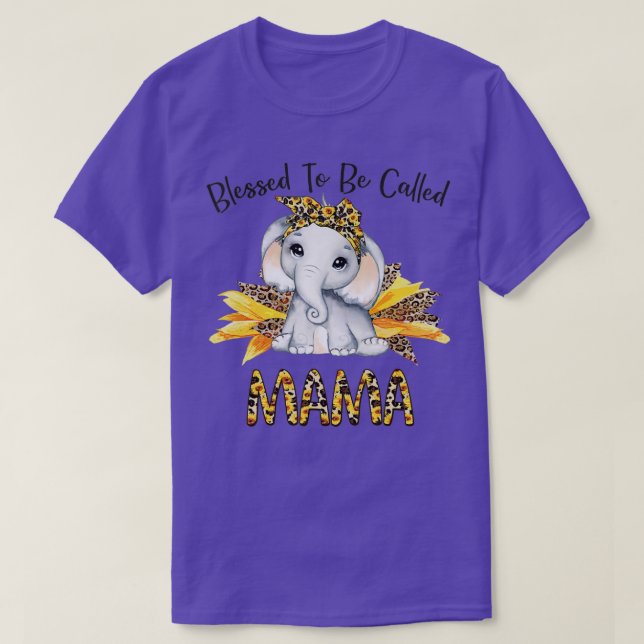 Gesegnet, als Mama Sonnenblumen Elefant Mothe beze T-Shirt (Design vorne)