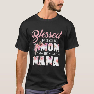 Gesegnet als Mama und Blume Nana Mütter T-Shirt