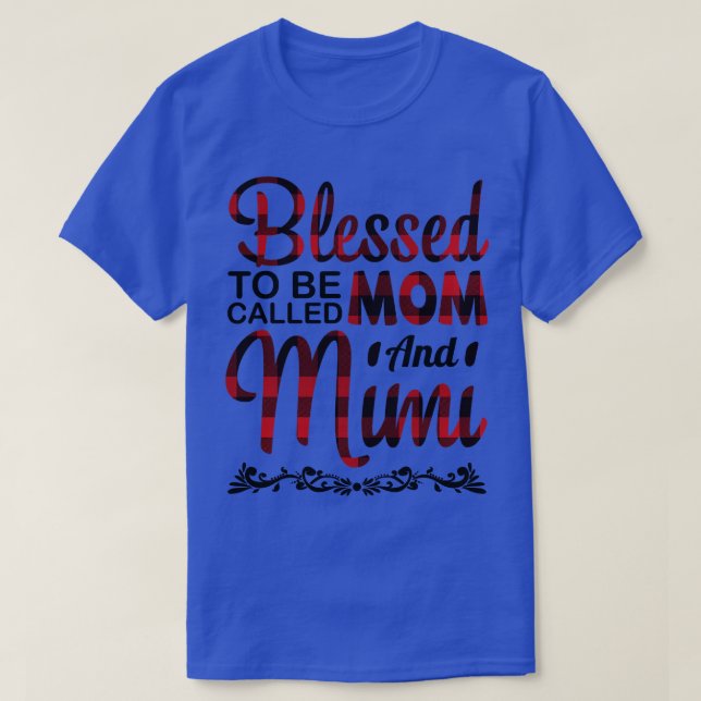 Gesegnet, als Mama und Mimi glücklich Mutter Gra g T-Shirt (Design vorne)