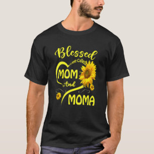 Gesegnet, als Mama und Moma Sonnenblume Mutter gen T-Shirt
