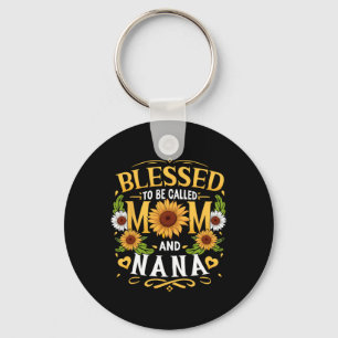 Gesegnet als Mama und Nana Sonnenblumenmutter Schlüsselanhänger
