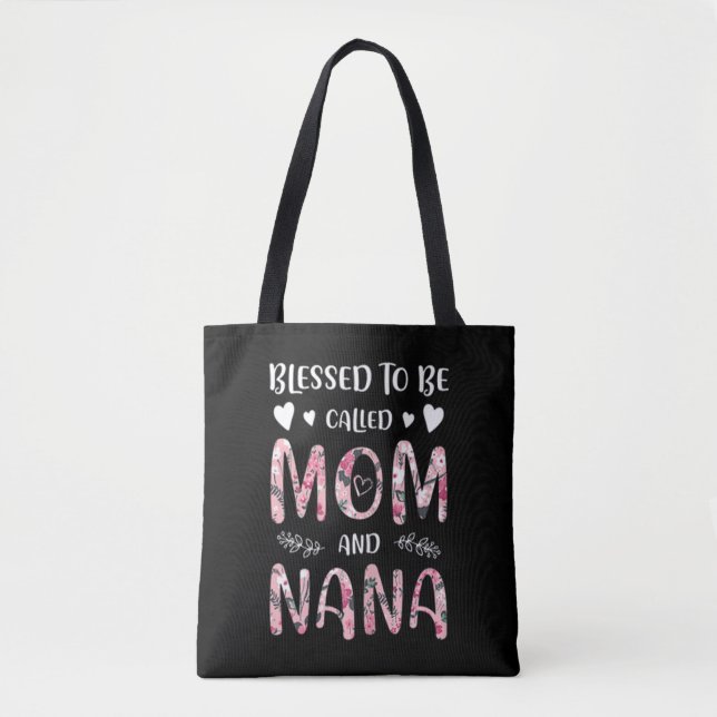 Gesegnet als Mama und Nana Tasche (Vorderseite)