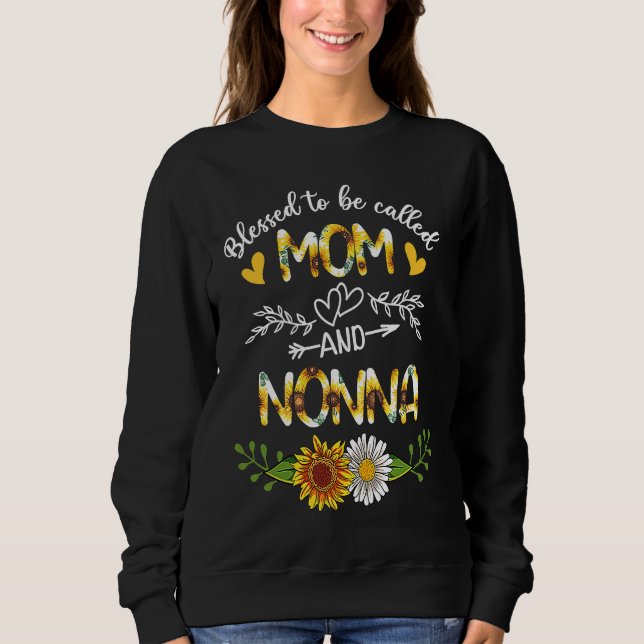 Gesegnet als Mama und Nonna Sonnenblumen Sweatshirt (Vorderseite)