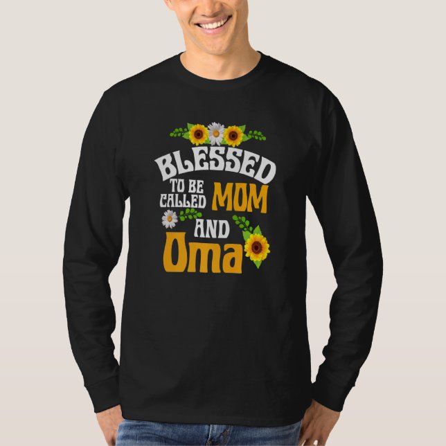 Gesegnet, als Mama und Oma floral Mutter d genannt T-Shirt (Vorderseite)