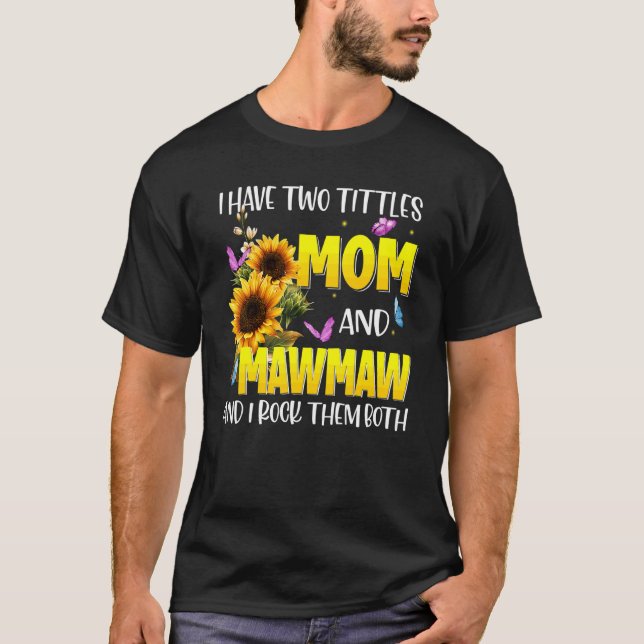 Gesegnet als Mawmaw Sonnenblume Mawmaw T-Shirt (Vorderseite)