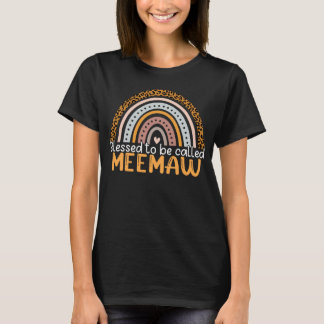 Gesegnet als Meemaw Leopard Rainbow Best T-Shirt
