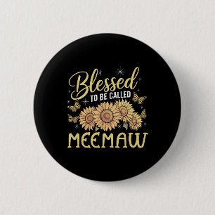 Gesegnet als Meemaw Sonnenblumenliebhaber Button