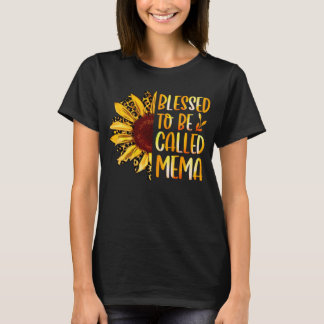 Gesegnet, als Mema Niedliche Sonnenblumenmütter ge T-Shirt