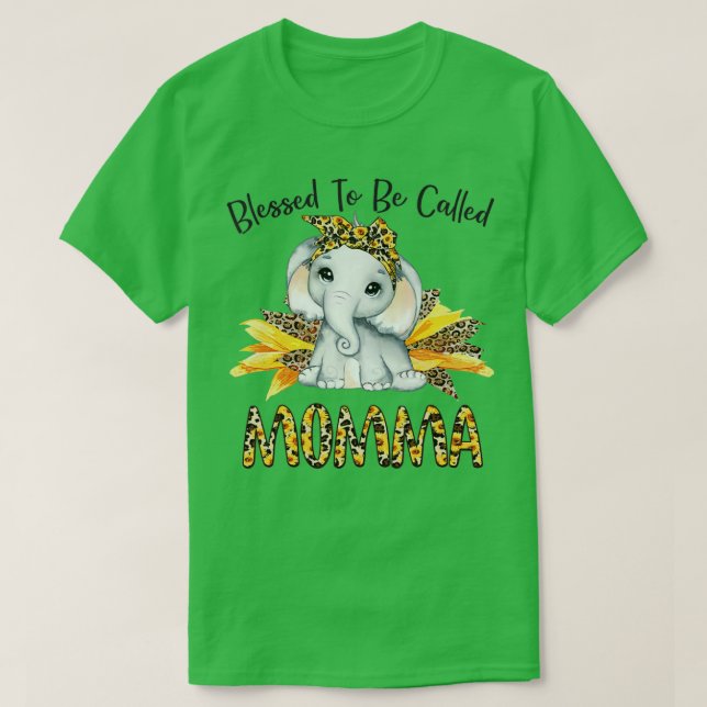 Gesegnet, als Momma Sonnenblume Elefantenmoth beze T-Shirt (Design vorne)