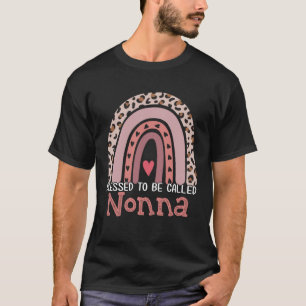 Gesegnet als Nonna Rainbow Leopard Mutter T-Shirt