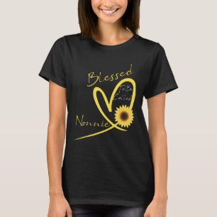 Gesegnet als Nonnie Sonnenblume Herz T-Shirt
