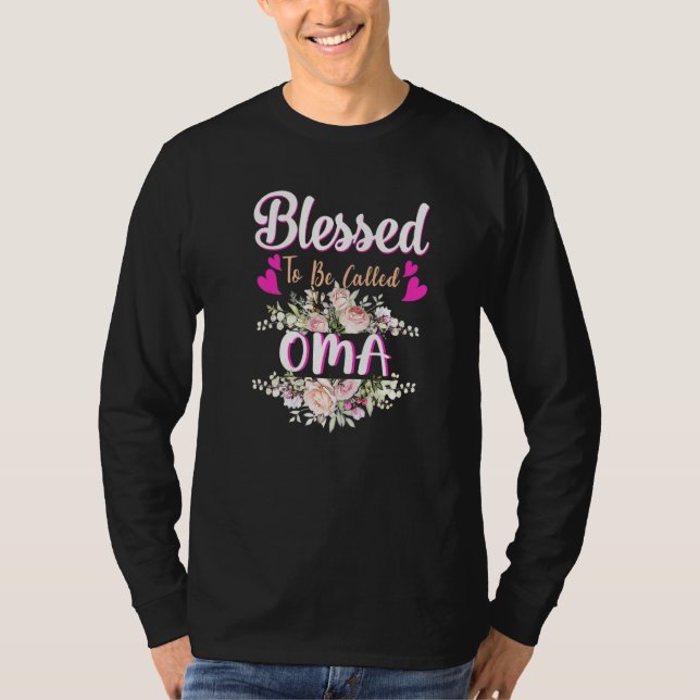 Gesegnet, als Oma Floral Frauen Oma Mütter genannt T-Shirt (Vorderseite)