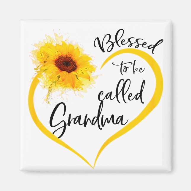 Gesegnet, als Oma Sonnenblumengeschenke bezeichnet Magnet (Vorne)
