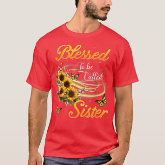 Gesegnet als Tag der Schwestern-Sonnenblumen-Mütte T-Shirt