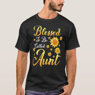 Gesegnet als Tante Niedliche Sonnenblume Familie A T-Shirt