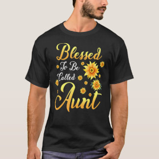 Gesegnet als Tante Niedliche Sonnenblume Familie A T-Shirt