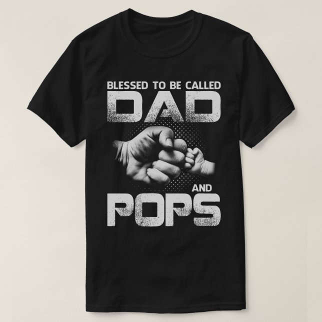 Gesegnet als Vater und Pop T-Shirt (Design vorne)