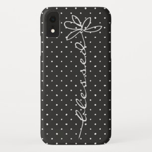 Gesegnet auf schwarz mit weißen Polka-Punkten Case-Mate iPhone Hülle