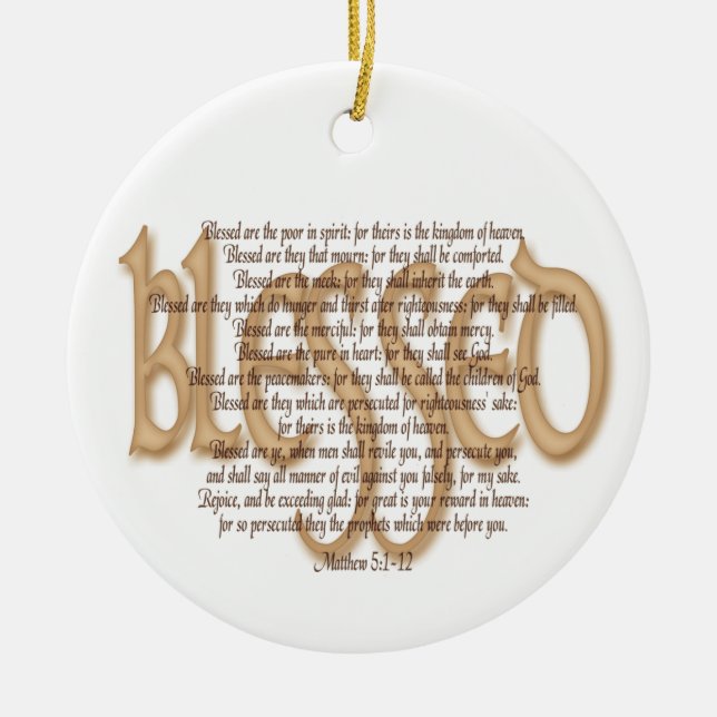 Gesegnet - Beatitudes Keramik Ornament (Vorne)