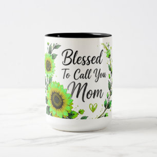 Gesegnet, dich Mama nennen zu dürfen Sonnenblume Zweifarbige Tasse