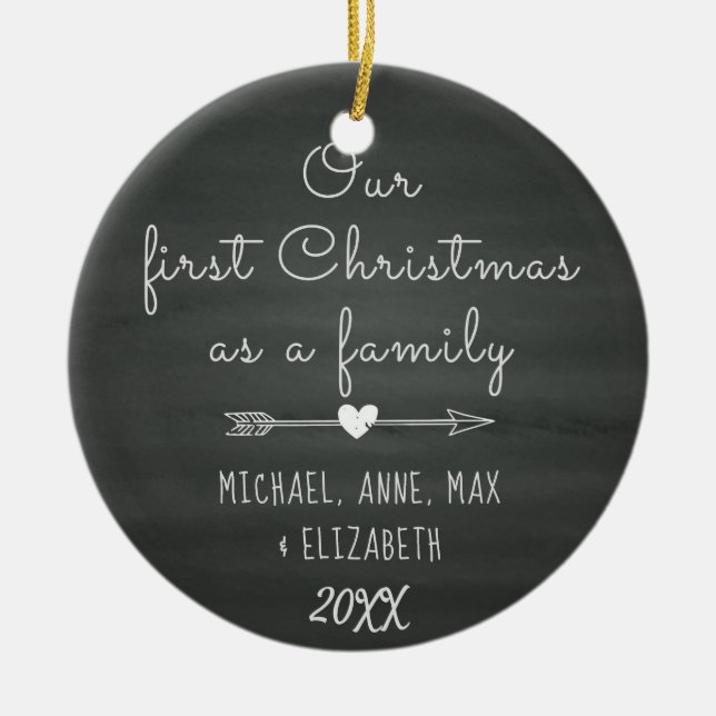 Gesegnet durch Adoptions-erstes Weihnachten, Keramikornament (Vorne)