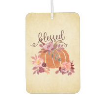 Gesegnet - Fall Pumpkin mit rosa Blume