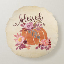 Gesegnet - Fall Pumpkin mit rosa Blume