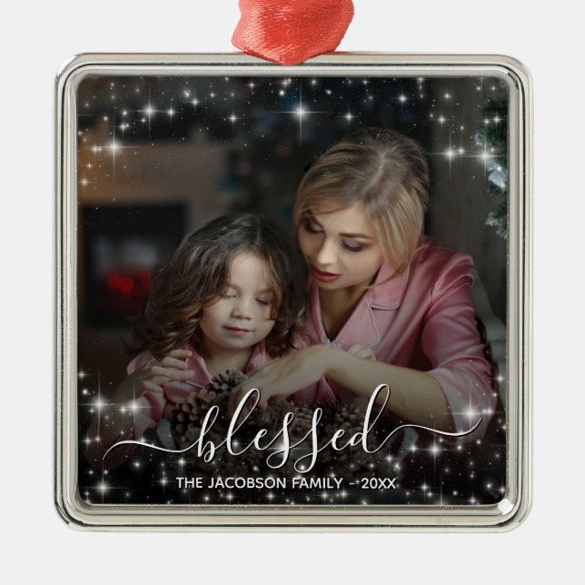 Gesegnet. Festivals Foto Weihnachten Ornament Aus Metall (Vorne)