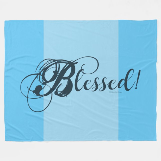 Gesegnet! Fleece-Decke (Blau) Fleecedecke (Vorderseite (Horizontal))