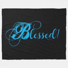 Gesegnet! Fleece-Decke (Schwarz/Blau) Fleecedecke