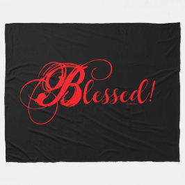 Gesegnet! Fleece-Decke (Schwarz/Rot) Fleecedecke